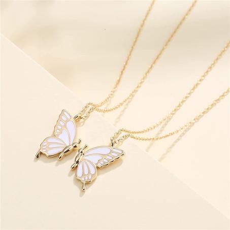 Best Friend Butterfly Necklace for Women Friendship Necklace Animal Card Clavicle Chain Pendant Mother Day Gift Designer Jewelry