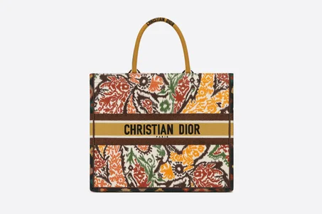 Yellow Multicolor Paisley Embroidery Book Tote - Women's Leather Bag - LuxurBags