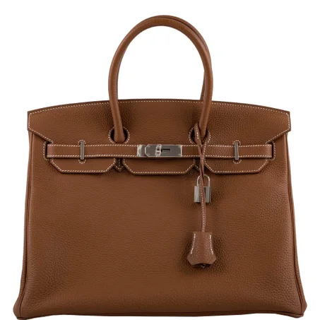 Brown Birkin bag 35 Gold Togo With Palladium Hardware - 2014, R Square - LuxurBags