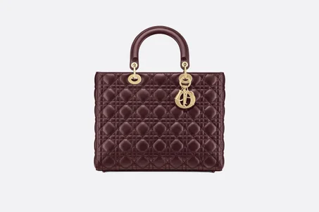 Burgundy Large Lady D'R Bag - Women Leather's Handbags - LuxurBags