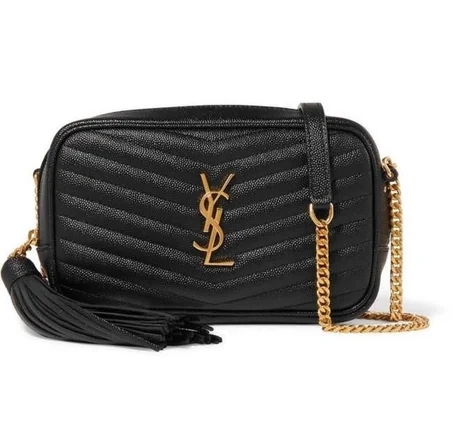 Camera Lou Monogram Mini In Matelasse Grain De Poudre Embossed Leather Black Cross Body Bag - LuxurBags