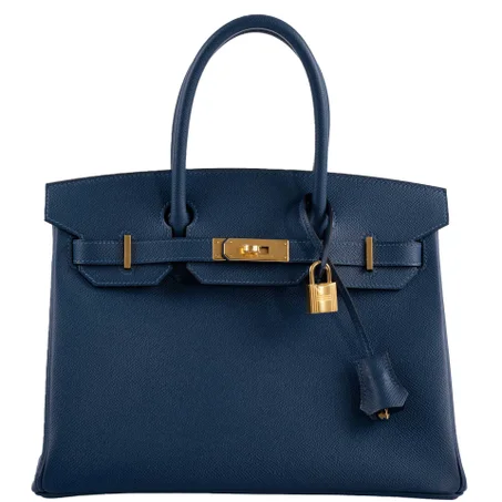 BLUE Birkin 30 Deep Blue Epsom With Gold Hardware - 2019, D - LuxurBags