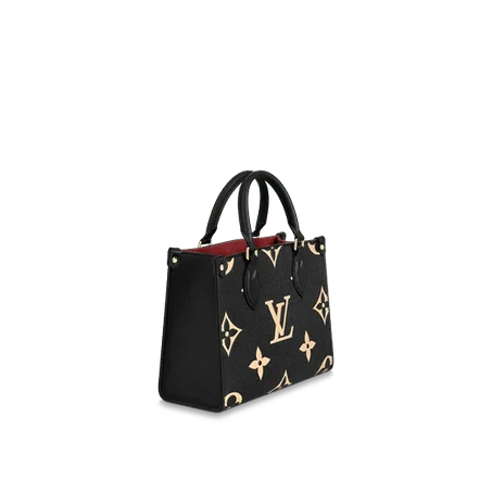 LV Bicolour Monogram Empreinte Onthego PM Tote Bag Black - Leather Women's Handbag - LuxurBags