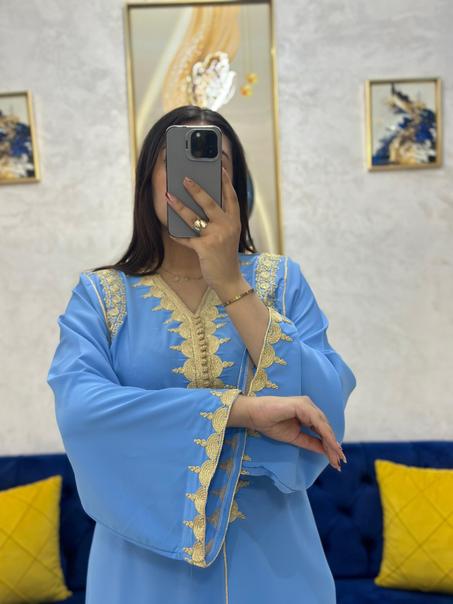 قفطان كريب روزة بالحزام – أناقة وفخامة للمناسبات