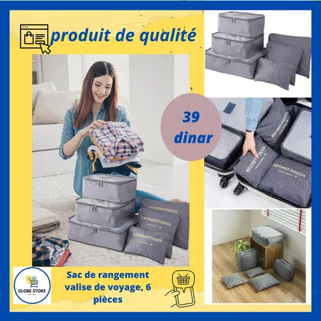 Sac de rangement valise de voyage, 6 pièces