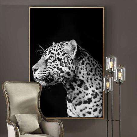 Beautiful leopard in black and white