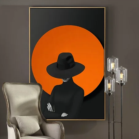 Portrait of woman - Orange