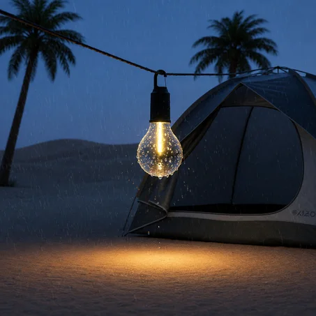 مصباح تخييم معلق قابل للشحن مقاوم للماء – 3 مستويات إضاءة