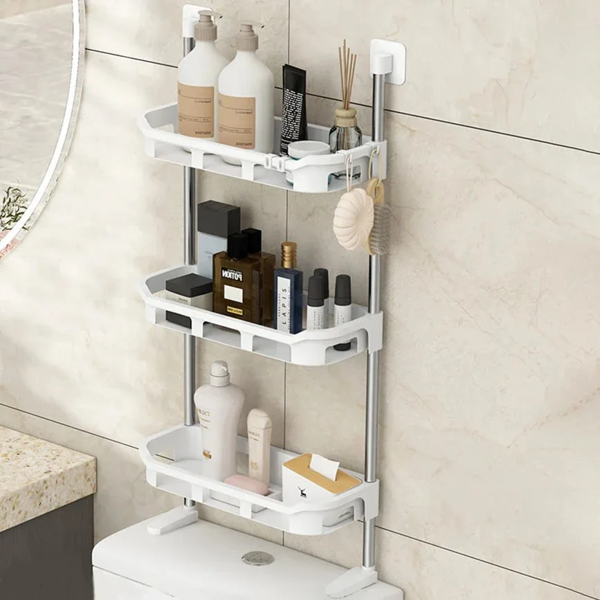 Étagère de rangement pour salle de bain au-dessus des toilettes 3 Niveaux