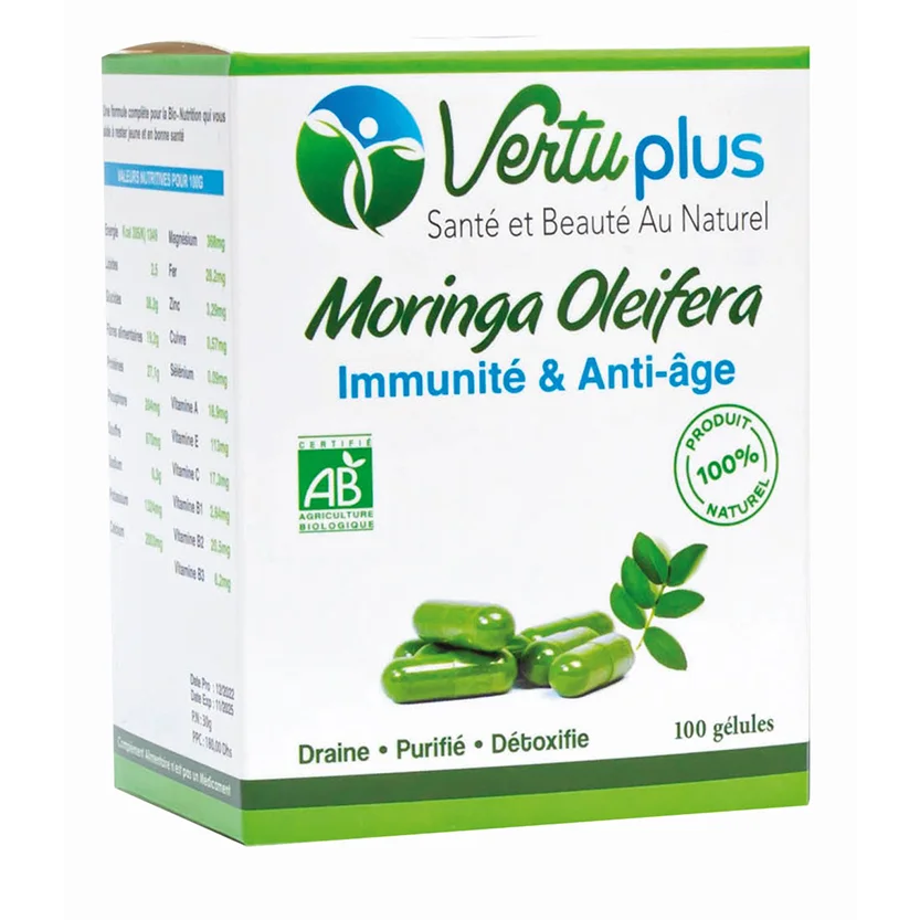VERTU PLUS MORINGA OLEIFERA 100 GELULES