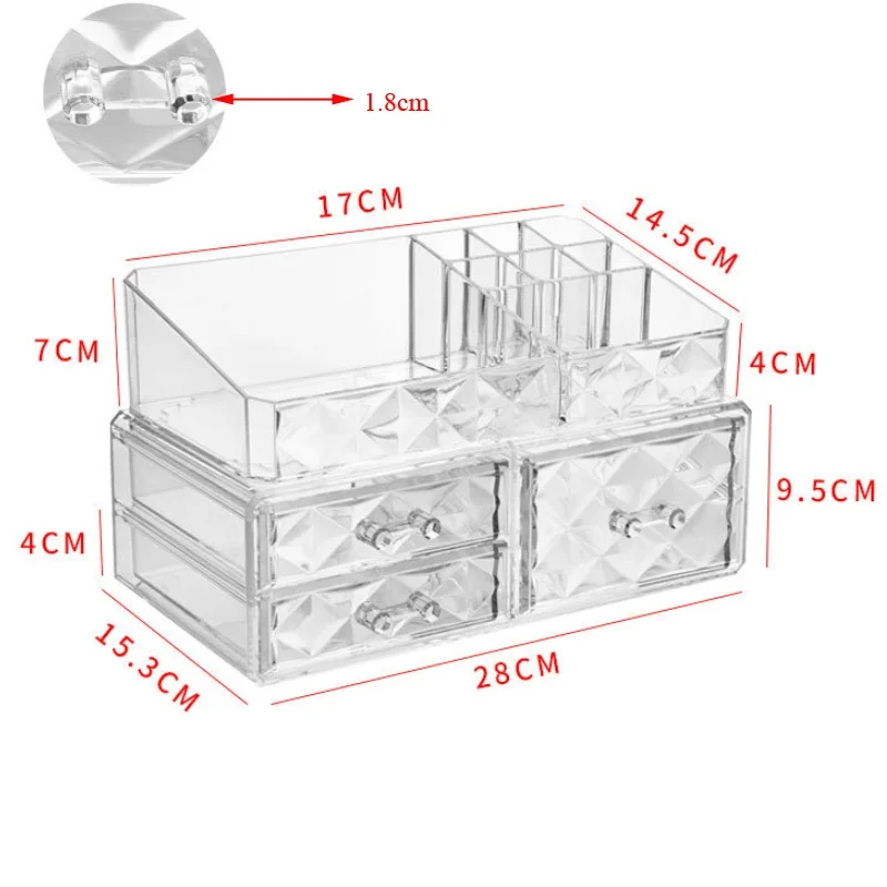 Boîte de rangement transparent pour bijoux,organisateur maquillage,cosmétique .