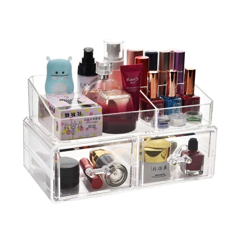 Boîte de rangement transparent pour bijoux,organisateur maquillage,cosmétique .