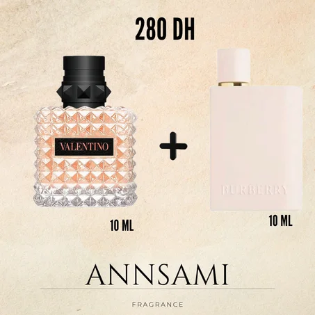 burberry her intense + valentino donna coral fantasy