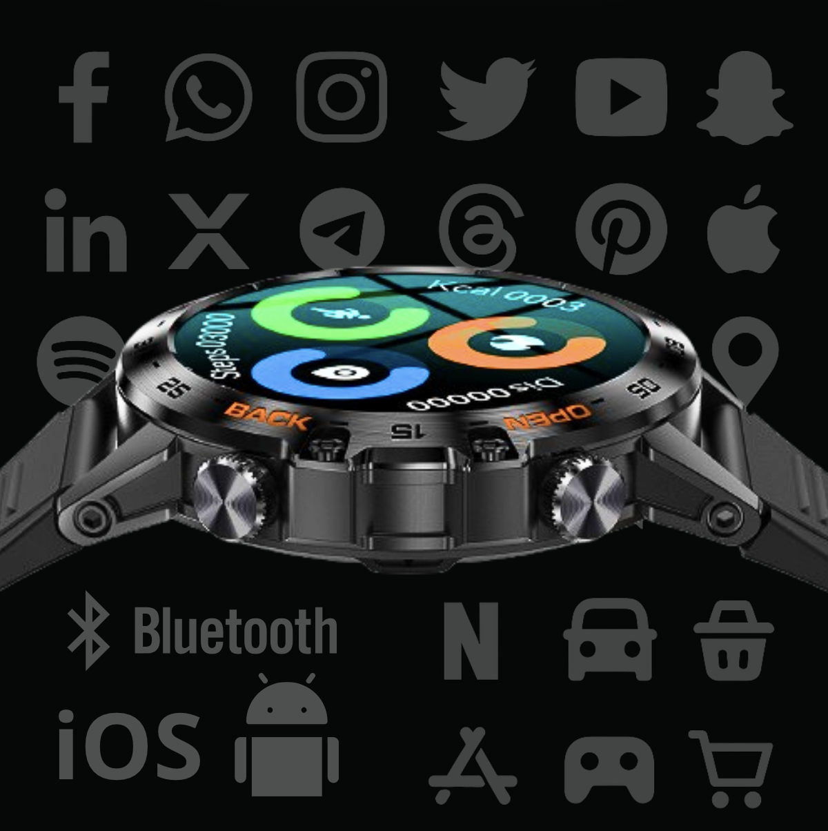 STALLION TITAN - SMART WATCH Black Edition