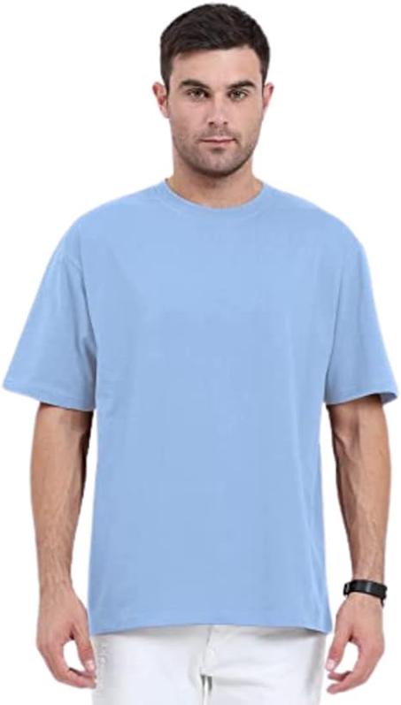 تي شيرت للجنسين من ار اس اوه اوتفيتس مصنوع قطن بتصميم نصف كم باكتاف منسدلة بمقاس كبير