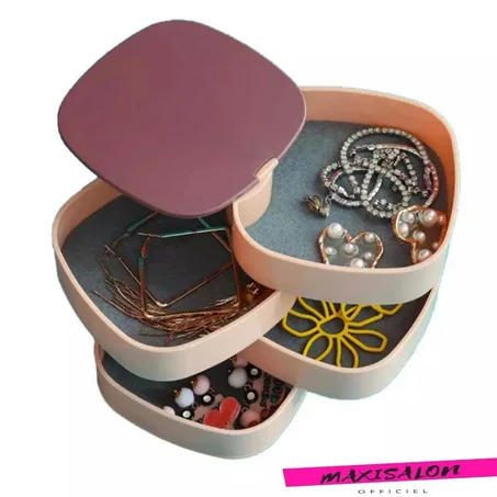 Boîte de rangement rotative à plusieurs niveaux pour bijoux
