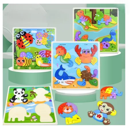 puzlle en bois 4 animaux