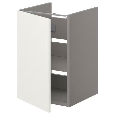 ENLET Bs cb f wb w shlf/door, grey/white, 40x42x60 cm