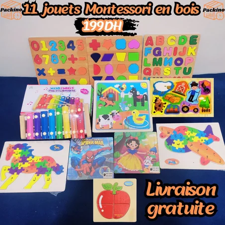 Pack de 11 Jeux éducatif en Bois