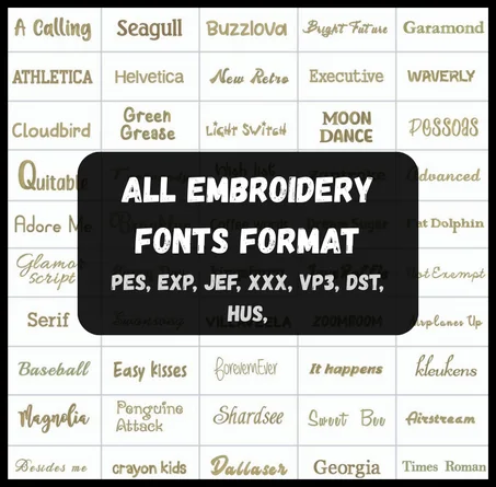 Embroidery Fonts Bundle