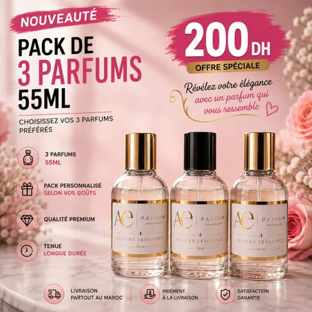 Pack Femme  de 3 parfums de 55ml
