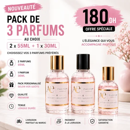 Pack de 2 Parfums 55ml + 1 Parfums de 30ml