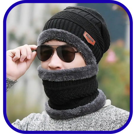 طقم قبعة ووشاح شتوي