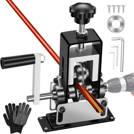 Trivd Frol Máquina peladora manual de alambre, calibre de alambre de 0.06 pulgadas a 1 pulgada, máquina peladora de alambre de cobre, herramienta peladora de alambre de doble accionamiento ac