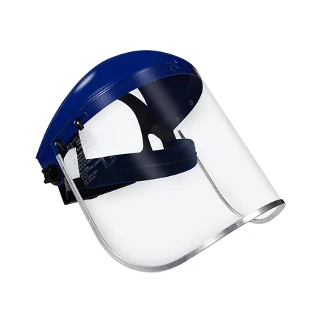 Blue Eagle Protector facial de seguridad resistente a los impactos de cara completa (B1BL+FC48) | Transparente | Visera de policarbonato de grado de extrusión | 1 juego + visera de repuesto