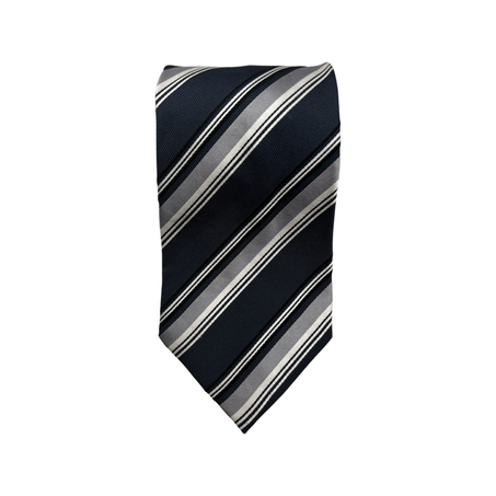 Cravate en Soie Dark - Rayures Gris et Noir