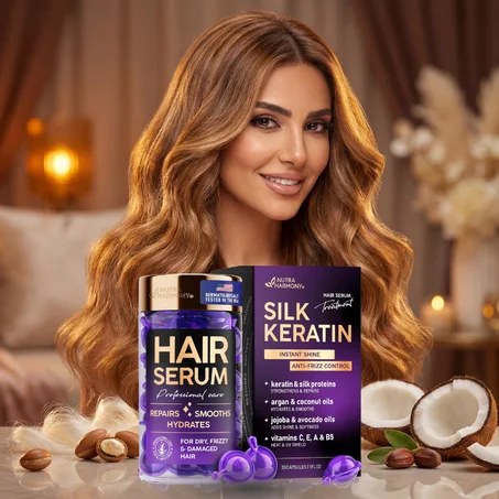 كبسولات سيروم الكيراتين الحريري للشعر