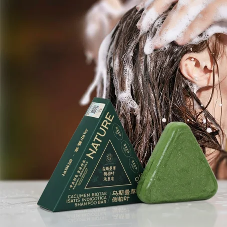 صابون شامبو عشبي طبيعي لتغذية وتقوية الشعر