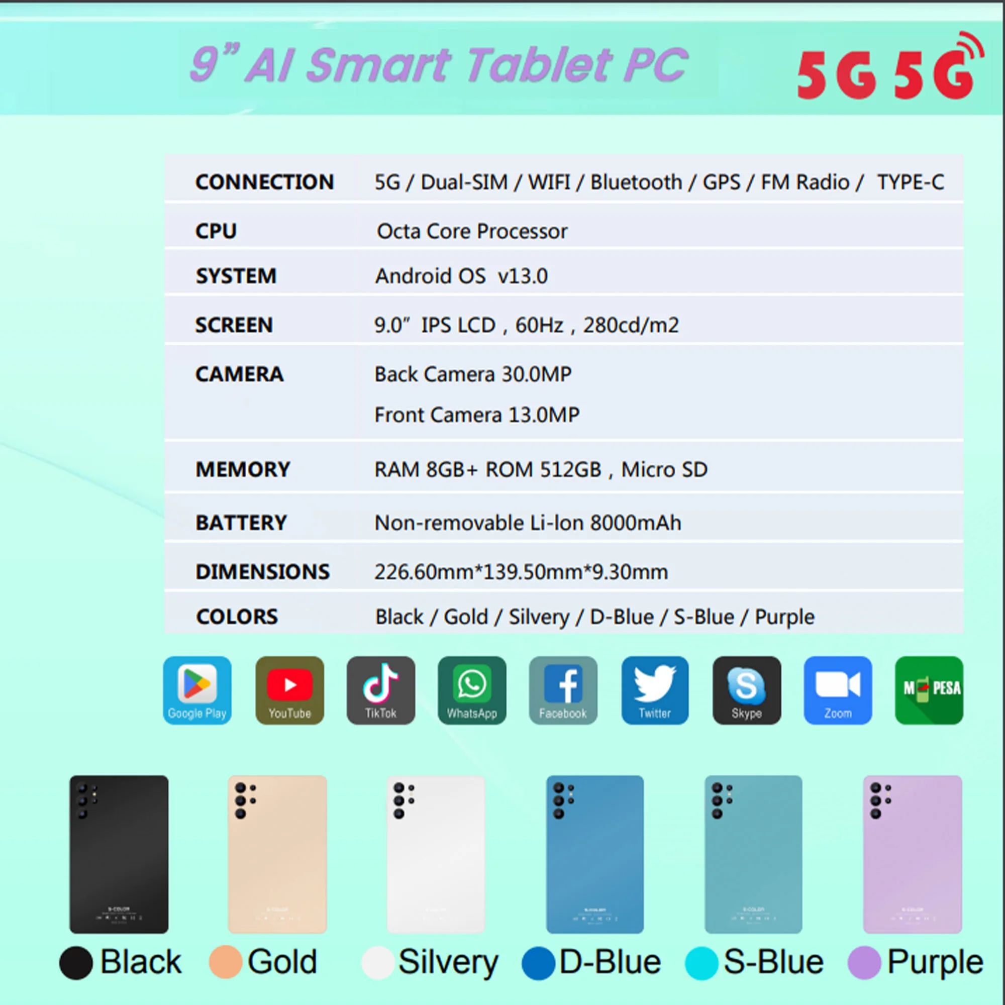• تابلت SU24  + مجموعة هدايا (ضمان 6 شهور)