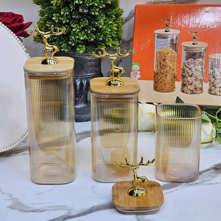 Lot de 3 bocaux en verre capacité : 630 ml , 850 ml et 1050 ml