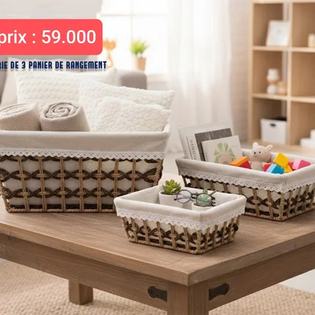 lot de 3 panier tresse