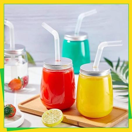 pot en PET alimentaire avec paille