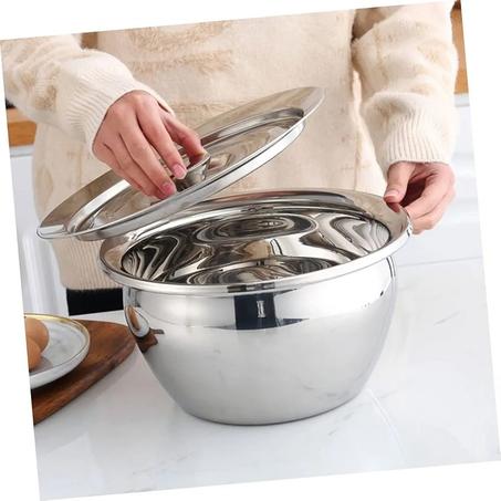 Lot de 3 bol inox avec couvercle