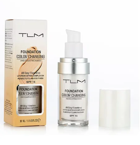 كريم غطاء خافي عيوب TLM ، غطاء سائل للوجه ، تغيير اللون ، مكياج دافئ بلون البشرة ، 30