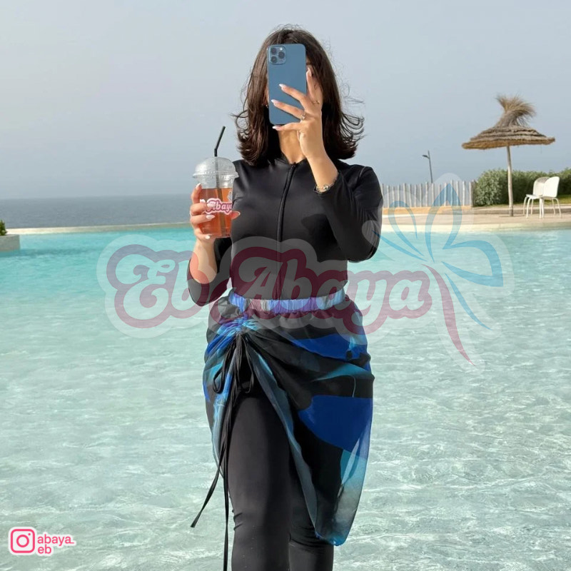 🌊 "Burkini PAPILLON noire " - بوركيني 🌸