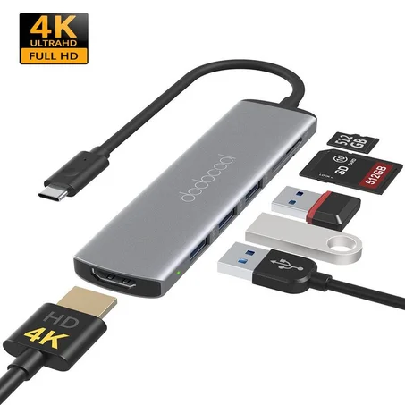 Adaptateur multiport Hub USB C dodocool – Portable 6 en 1