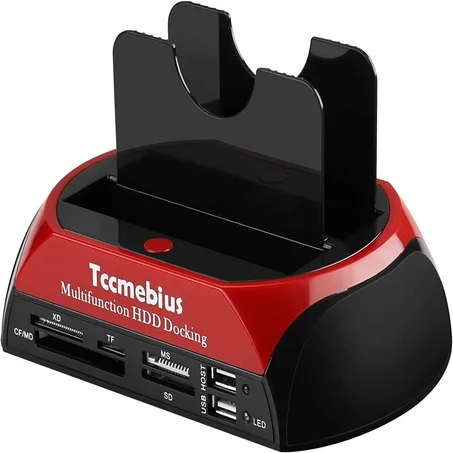 Tccmebius TCC-S862-UK USB 2.0 vers 2.5 3,5 pouces SATA IDE Dual Slots Station d’accueil
