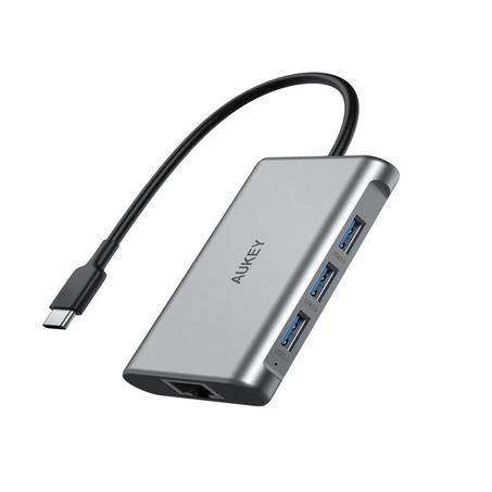 AUKEY Adaptateur de hub USB C, hub 6 en 1 de type C