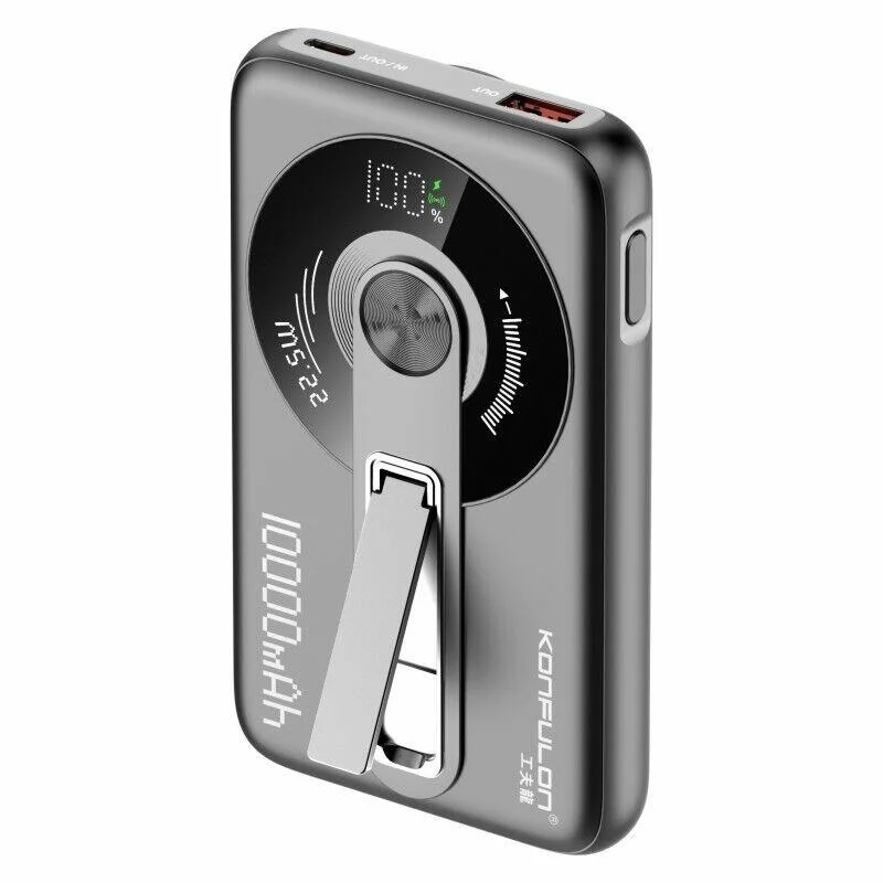 Power bank Batterie externe sans fil de petite taille 10000mAh Power Banks magnétique batterie externe Banque sans fil avec support