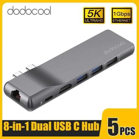 Dodocool – HUB double USB C vers USB 3.0, adaptateur HDMI, Dock pour MacBook Pro, accessoires USB-C 3.1