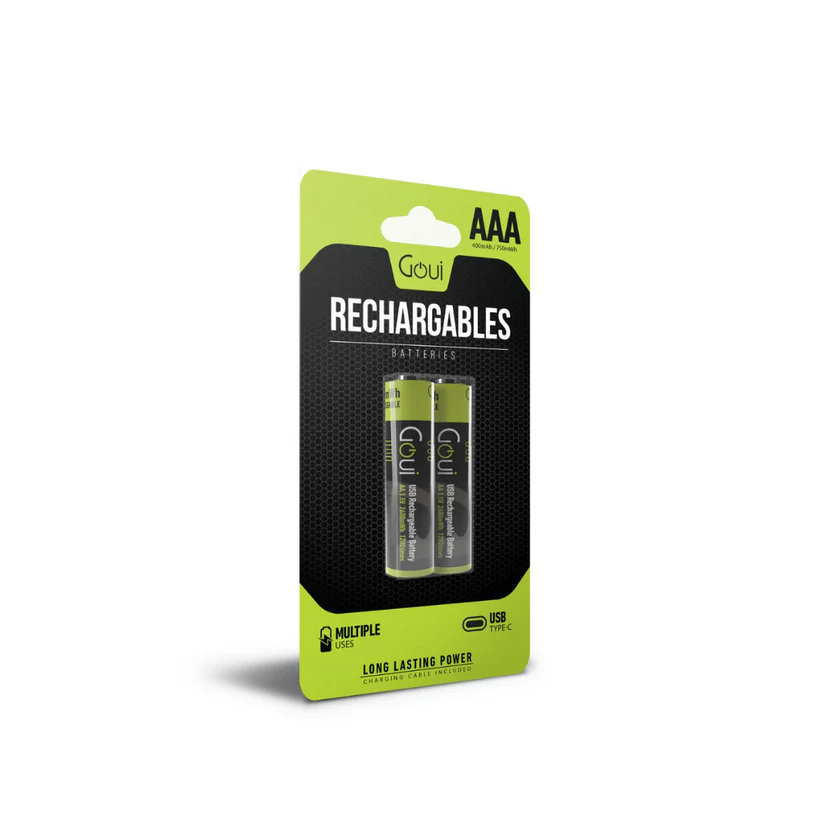 Goui Piles Rechargeables avec port Type-C AAA (2 pièces)