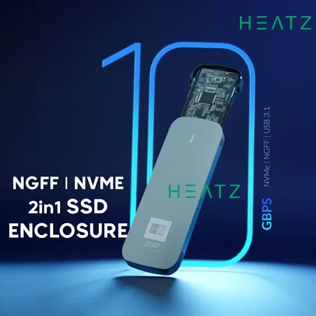 Heatz ZL07 2 in 1 SSD Enclosure - 10 GBPS Speed