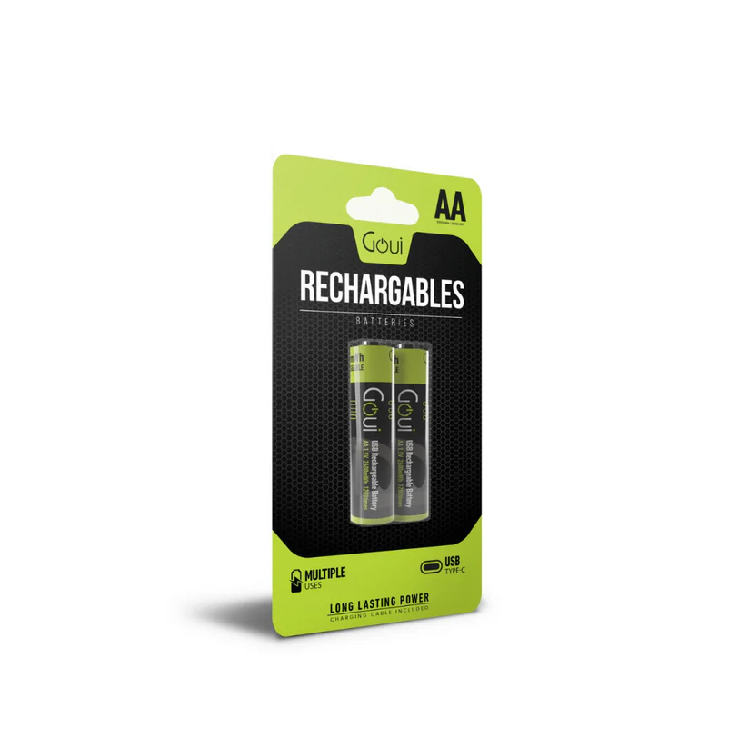 Goui Piles Rechargeables avec port Type-C AA (2 pièces)