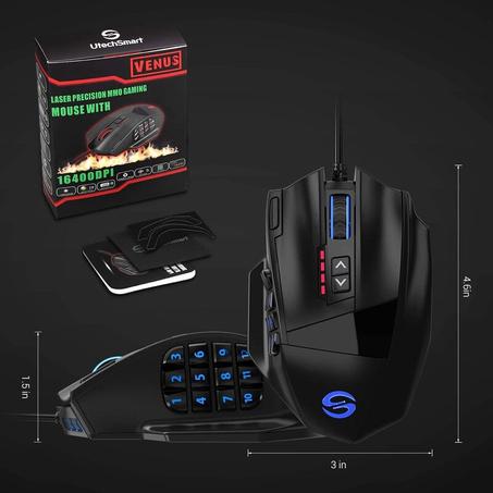 Souris de jeu UtechSmart Venus RVB filaire, 16400 DPI