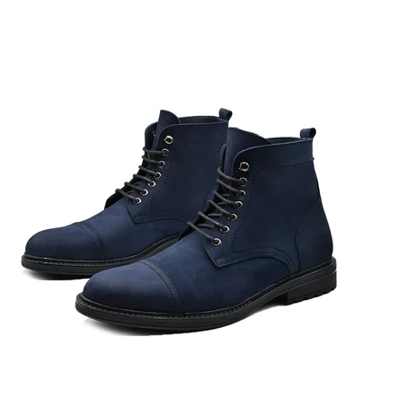 حذاء أوبياني قصير من الجلد الأزرق