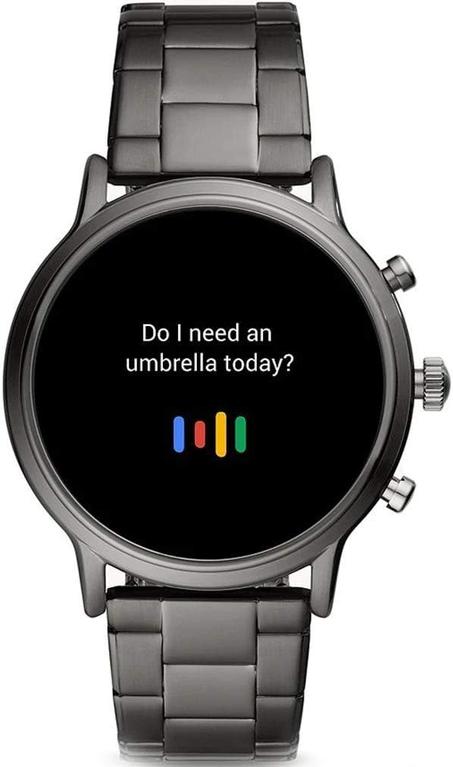 ساعة سمارت كارلايل HR جيل 5 للرجال من فوسيل - ستانلس ستيل رمادي داكن